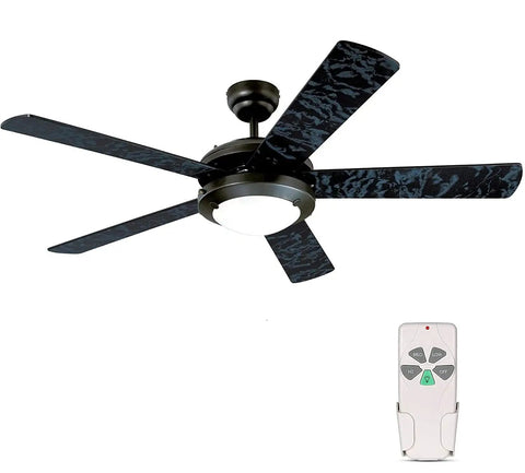 52 Inch Dope Modern Indoor Ceiling Fan With Dimmable Light Kit Remote Reversible Blades And Motor ETL Listed 110V Matte Black