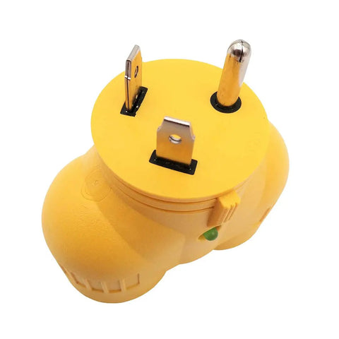 NEMA TT-30 RV Power Splitter Adapter 125V 30A Lighted TT-30P to Dual TT-30R Receptacles 3750 Watt 3-Prong Plug