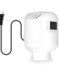 White BAMCOO electric vacuum pump for vacuum-seal bags; compact travel size with on/off switch.