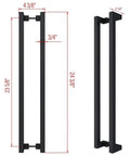 24 Inch Heavy Duty Flat Barn Door Push Pull Handle Double Sided For Wood Glass Aluminum Doors Gates, Built To Last For Commercial Office Storefront, Rust Resistant Carbon Steel Hardware, Easy Install And Durable on white background