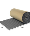 Top Tier Acoustic Foam Roll In Rich Red Heavy Duty Self Adhesive Backing High Density Soundproof Wall Panels rolled out, showing texture.