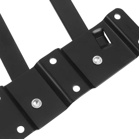 Close-up of black steel hinge from the Heavy Duty Spring Cupboard Door Hinges Set Pneumatic Folding Lid Support For Wood Cabinets And Wooden Boxes