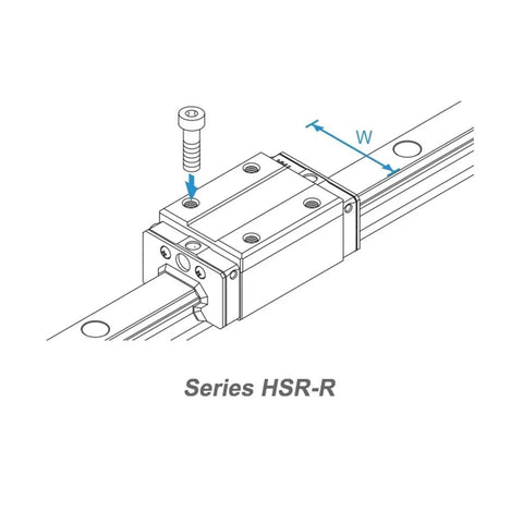 Smooth Glide Linear Guide Slider HSR15R Series with carriage illustration for precise, quiet motion in industrial applications.