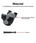 Close-up of Seatpost Saddle 7x9 Clamp Ear With Titanium Bolt Kit For Carbon Rails Upgrade, highlighting CNC aluminum clamp.