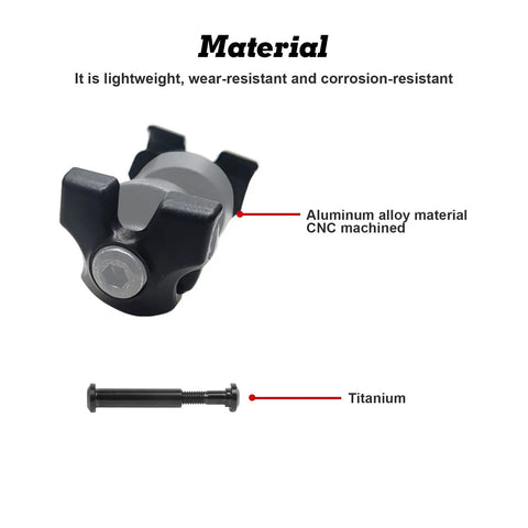 Close-up of Seatpost Saddle 7x9 Clamp Ear With Titanium Bolt Kit For Carbon Rails Upgrade, highlighting CNC aluminum clamp.