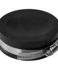 Two Pack Three Inch Qwik Cap Flexible PVC Pipe Cap With Stainless Steel Clamps Black Built To Last Easy Install No Fuss Quick Seal For Plumbing Drains And Outdoor Piping, black PVC pipe cap with stainless steel clamp