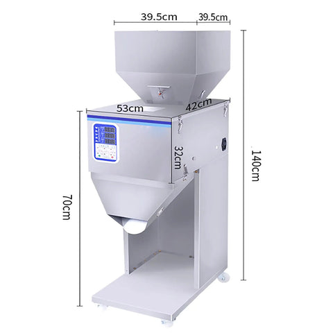 Straight Up Automatic Powder Filler Machine With Digital Display Quick Vibration Tech And Detachable Hopper For Zero Stress Flour And Grain Packing, 140cm steel machine.