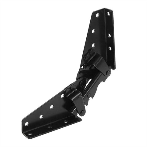 Beefy Heavy Duty Folding Bed Lifting Hinge with adjustable self-locking mechanism and silent hydraulic buffer, black steel