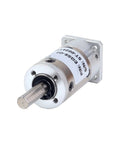 Hella Accurate Nema 8 Planetary Gearbox With 4mm Input Shaft And Smooth As Silk Operation For Stepper Motors featuring shiny metal exterior.