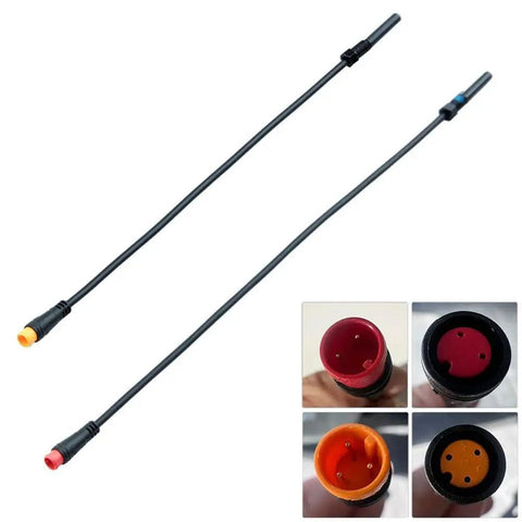 Premium 21CM E Bike Brake Sensor Wire With Rapid Power Cut Off For NFOX And Compatible Electric Bikes Featuring Durable Steel Core Heavy Duty Induction Cable Ensures Instant Safety Stop Any Time. 21cm black cable with colored connectors