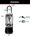 Dimensions of 2 Pack Key Safe Lock Box With Push Button Combo, Wall Mount Key Safe For Realtors And Landlords, indoor outdoor use.