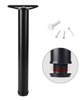 Adjustable Height Table Legs Black And White Metal Frame For Dining Tables Desks Workstations And Bar Counters Heavy Duty Replacement Legs For Furniture Supports About 50 Kg Per Leg with screws and adjustment detail