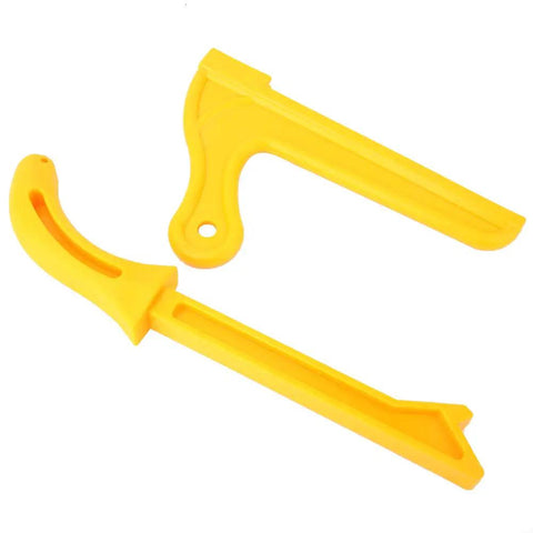 Durable Woodworking Push Stick With Ergonomic Handle, High Quality Plastic For Shaper And Router Tables, shown in yellow.