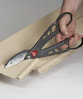 Using 14 Inch Aluminum Snip for Quick Cuts and Trim Jobs on sheet metal with large comfortable handles and easy blade replacement