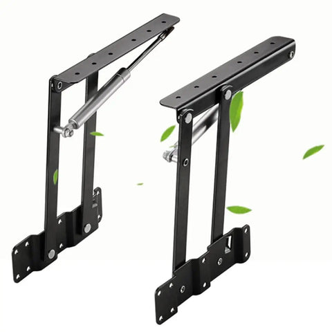 Two Pack Hydraulic Lift Top Hinges For Coffee Tables Featuring Quiet Soft Close Action And Smooth Glide Motion heavy duty black metal hinges