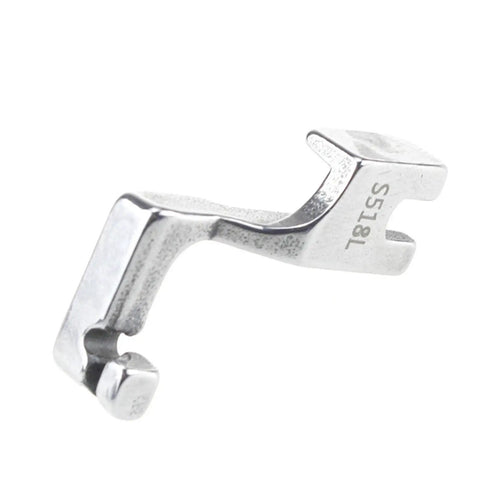 Industrial Beefed-Up Steel Presser Foot Replacement For Sewing Machines, Heavy Duty Zipper Foot, Universal Flat Bed, Fits Leather Laminated Fabric And Other Heavy Materials, Durable Spare Parts, silver steel S518L zipper foot