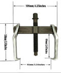 Front view of 2 Jaw Gear Puller For Pulley Flywheel And Bearing Removal Pro Grade Gear Puller For Auto Shop Use, 4 inch capacity.