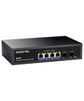 Six Port 2.5G PoE Switch With Four 2.5G PoE Ports And Two 10G SFP Slots Unmanaged Network Switch front view