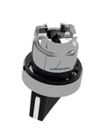 Harmony XB4 Selector Switch Head with chrome bezel and ergonomic black handle, designed for 22mm cutouts and industrial machinery control.