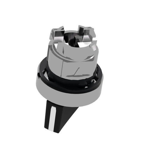 Harmony XB4 Selector Switch Head with chrome bezel and ergonomic black handle, designed for 22mm cutouts and industrial machinery control.