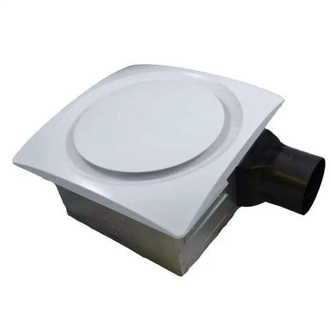 Slim Fit Super Quiet 90 CFM Bathroom Vent Fan With White Grille, Recessed Install For 2x6 Or 2x8 Ceilings, Energy Star Qualified view
