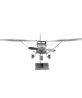 Front view of Cessna 172 Airplane 3D Metal Model Kit For Hobbyists Unassembled No Glue Or Solder Needed Easy Clip And Bend Build With Tweezers