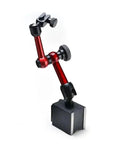 Pro Grade Micrometer Stand for Accurate Inner Diameter Measurement, Sturdy Base Mount, Easy Read Indicator, and Comparator Watch for Workshop Pros, Machinists, and DIY Makers, red metal stand with black base