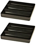 Two Pack Three Compartment Organizer Tray In Black 10.5 By 10.5 Inches Stackable Design Fuel And Solvent Resistant