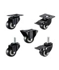 4 Pack 1.5 Inch Diamond Swivel Caster Wheels Black With Brake And Double Bearing Sleeve M8 M10 Heavy Duty Furniture Casters