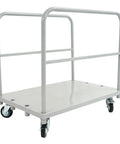 Heavy Duty Flatbed Dolly Cart With 2000 Lb Capacity Steel Platform Truck For Drywall Lumber And Tables, 4 Swivel Casters, Adjustable 2 Detachable Side Rails on white background