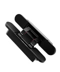 Four Pack Hidden Door Hinges Totally Discreet Heavy Duty Adjustable Mounting Kit For Solid Wood Doors Matte Black Finish, detailed view of hinge
