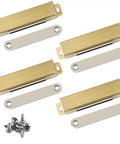 70 Lb Magnetic Door Catch Heavy Duty Latch, gold stainless steel finish, 4 pack with screws for cabinets, doors.