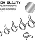 250 Piece Double Wire Fuel Line Hose Clip Assortment Kit For Motorcycle And ATV 5 To 14 Millimeter Spring Clips Zinc Plated