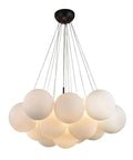 Bubble Glass Chandelier White Ball Suspension Pendant Lamp Hanging Light for Living Room Bedroom Home Decor,Modern with multiple white balls