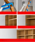 Adjustable Carpentry Jig System For Pro Grade Precision In Wall Scribing And Toe Kick Cuts For Cabinets And Furniture Installations, 3 Piece Set shown installed on wooden panels