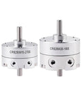 Heavy Duty Single Blade Rotating Cylinder With Smooth Pneumatic Rotary Actuator Adjustable Timing Range CrB2BW Series, silver twin units.