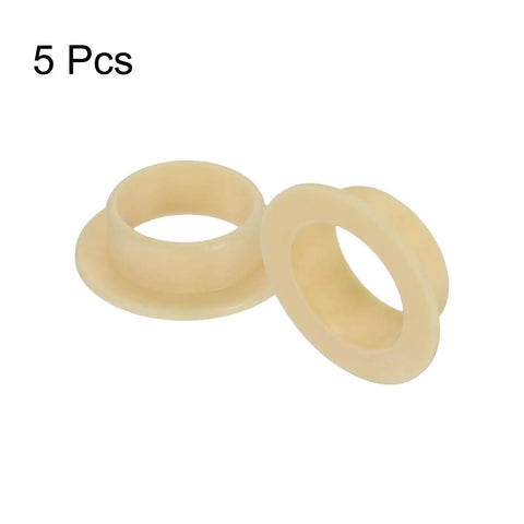 5 Pack Flanged Sleeve Bearing Plastic Bushing 12mm ID 14mm OD 6mm Length POM Yellow Durable Low Friction Bushings For Motors And Machinery Industrial Grade High Precision Fit Do It Yourself Projects, 5 pcs