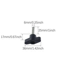 Side view of Set Of 4 Stainless Steel M6 Thumb Screws With Plastic Head, Z-Type T-Shaped Wing Knob Bolts, showing measurements.