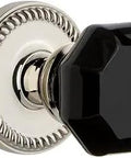 Newport Rosette Privacy Knob Set With Lyon Knob 2.75 Inch Backset Polished Nickel Solid Forged Brass Door Hardware