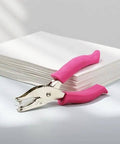 Two Pack Handheld Paper Hole Punch Set With Quarter Inch And Eighth Inch Punches, Steel Construction, Soft Grip Handles, Great For Scrapbooks, Greeting Cards, Invitations, Craft Tags, Pink