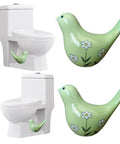 Heckin Cute Green Bird Toilet Bolt Covers Pair Decorative Ceramic Screw Caps For Bathroom Fixtures showcasing ease of installation.