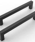 10 Pack Matte Black 7 Inch Cabinet Handles Stainless Steel Drawer Pulls For Kitchen Cabinets Bathrooms Cupboards And Dressers 178mm Hole Centers Easy Installation Durable Hardware, top view