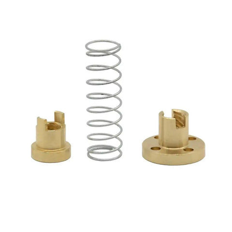 Two Piece No Backlash Brass Nut For T8x8 Acme Lead Screw 8mm Thread 2mm Pitch 4 Starts High Precision Fit For CNC Router And 3D Printer