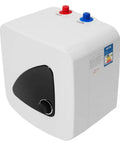 110V Plug And Play Mini Tank Water Heater 3.96 Gallon Under Sink Kitchen Instant Hot Booster 1500W with red and blue knobs