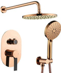 Straight Up Slick Thermostatic Shower System Wall Mounted Concealed Bathtub Faucet Brushed Grey Anti Scald Mixer Tap Modern Bathroom Fixture That Hits Different And Flows Clean in copper finish.