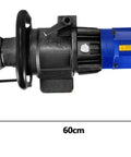 Heavy Duty Electric Hydraulic Rebar Cutter And Bender showing dimensions 60cm length, 20cm height, durable construction for metal cutting.