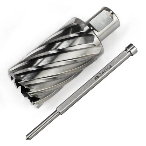 Oscarbide annular cutter with Weldon shank and mag drill bit; 1-3/8 in diameter, 2 in depth (2 pieces)