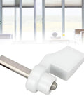 Sliding Door Thumb Turn Lock For Pella Interior Handles, Aluminum Alloy Construction, Lightweight Smooth Operation, in white finish