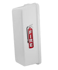 20 Pack White Surface Mount Fire Extinguisher Cabinet with Pull Panel for 5 Lb Extinguisher Outdoor Lock Box side view