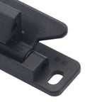 Close-up of Black Nylon Metal Closet Door Catch And Cabinet Handle With Secure Drawer Latch For RV Mobile Homes Cars Yachts.